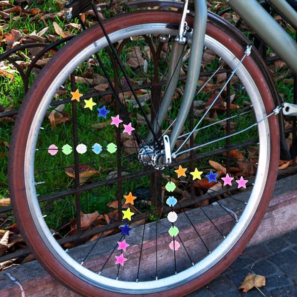 72 stk. Cykelegerpynt Plastikperler, 36 Stjerneformede og 36 Lysende Runde Perler Klips