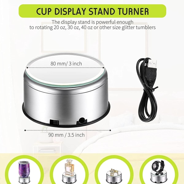Jetec Cup Display Stand Turner Roterende Crystal Display Base Stand 360 Degree Tumblers Cup