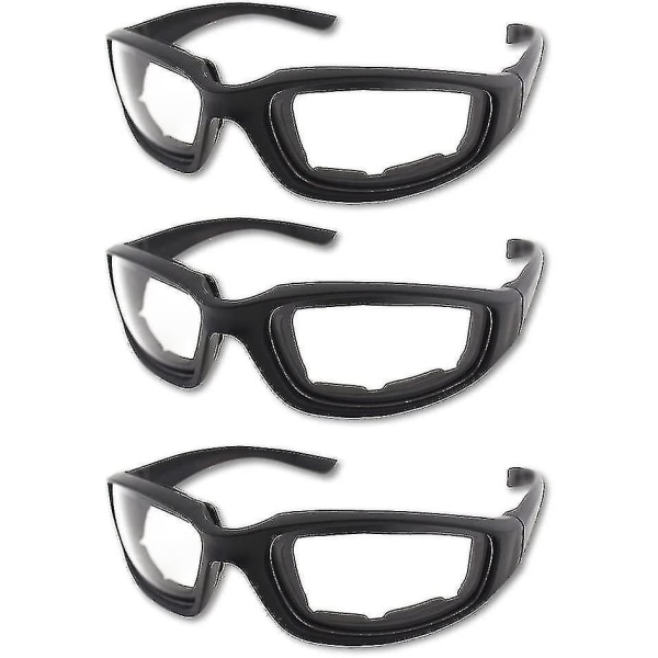 3 stk Motorcykel kørebriller Polstring beskyttelsesbriller Uv beskyttelse Støvtæt vindtæt