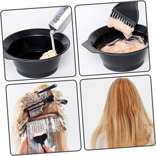 Professionelt hårfarveværktøjssæt 7 stk. sort sæt med hårfarvebørste til salon