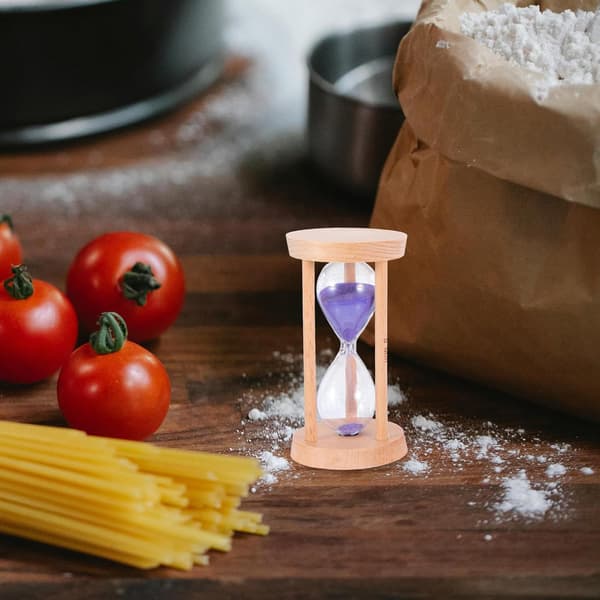 5-minuters timglas Mini Timglas Timer Träram Glas Sand Klassisk Rund Elegant