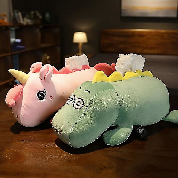 Kawaii Bil Pig Husky Kat Håndklæde Plyslegetøj Dyr Æske Hjem Sofa Vævsæske Serviettaske Pose Plushie