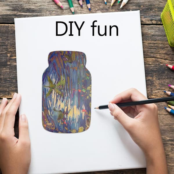 24 stk. Uferdige Tre Mason Jar Pynt DIY Tomme Treplater