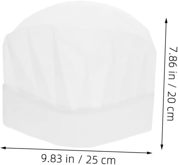 10 stk. engangs kjøkkenarbeidshetter, lette non-woven stoff konditorhatter