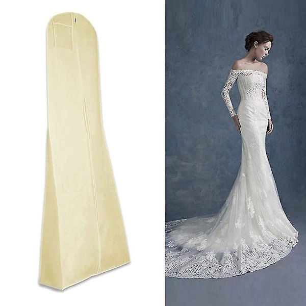 Store Garmentposer, støvtæt Dækningsopbevaringspose Brudekjolepose Beige