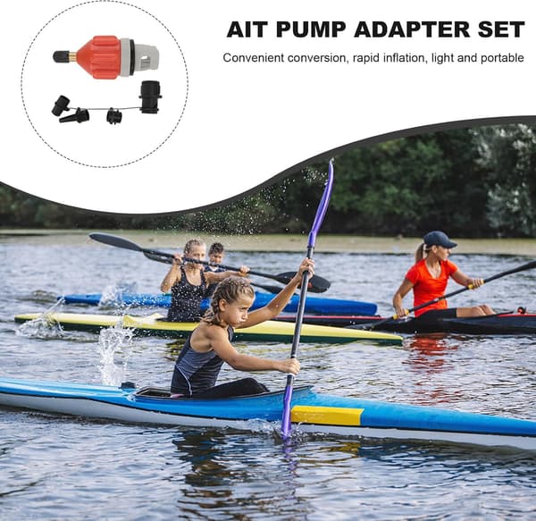 Kajakkpumpeadapter Luftadaptersett med eikeplatefeste Multifunksjonell