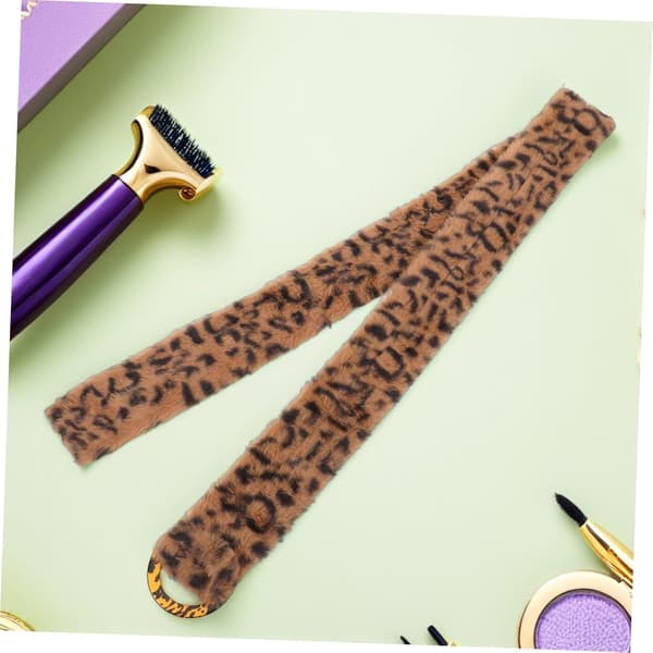 Leopardmønstret plysj midjebelte Bredt elastisk midjebånd for kvinner Jeans Kjoler Uformell Formell Bruk Vintertilbehør