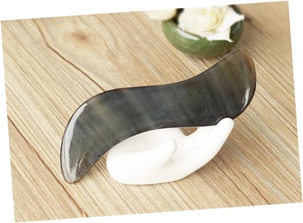 Buffalo Horn Skrapebrett 14 cm S-formet Ansiktsmassasjeplate Glatt Overflate