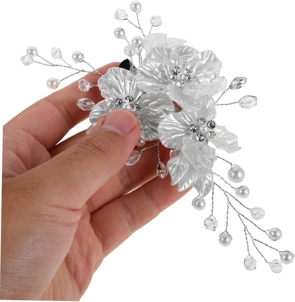 2 stk. Perle Hårpynt Brudeblomst Hårnåle Rhinestone Bryllupshår Tilbehør