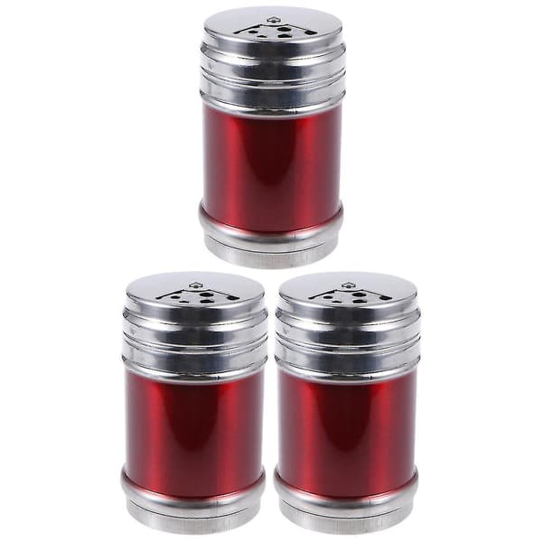 3 st Kryddburkar i Rostfritt Stål - Peppar, Salt, Socker, Kryddor, Matlagningsverktyg