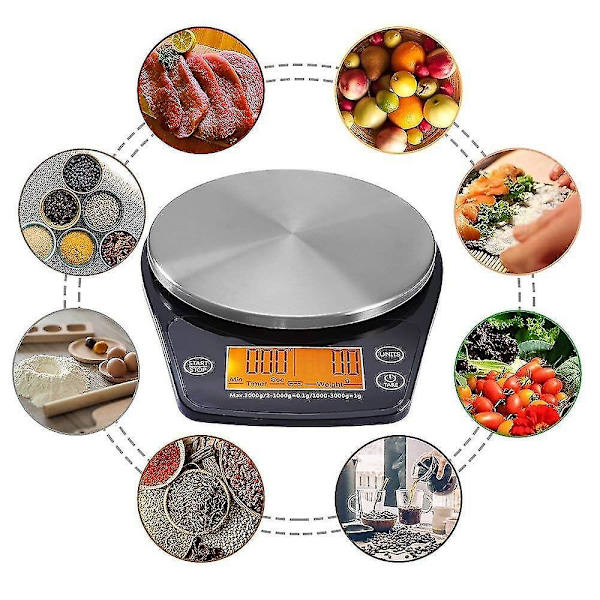 6,6 lb/3 kg Digital Hånddryp Kaffe Vægt Rustfrit Stål