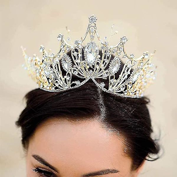 Bryllupskrystalltiara Bryllups Rhinestone Krone Prinsesse Brud