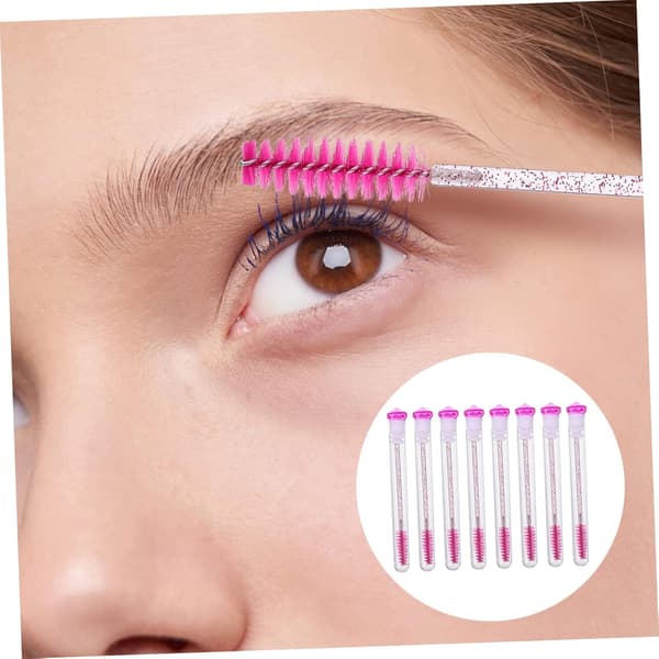8 stk. øjenvippebørste med rør, rhinsten øjenbrynsmakeupbørste, øjenvippeapplikator til mascara