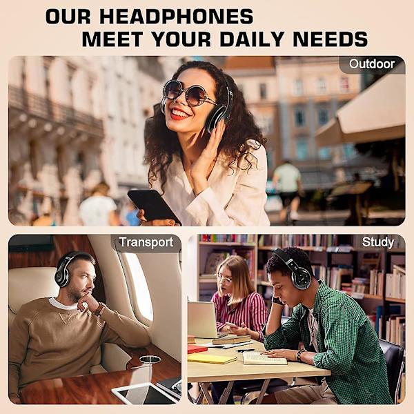6s Langattomat Bluetooth-kuulokkeet, Yli-korvan, Hi-fi Stereo Taitettavat Langattomat Stereokuulokkeet Black