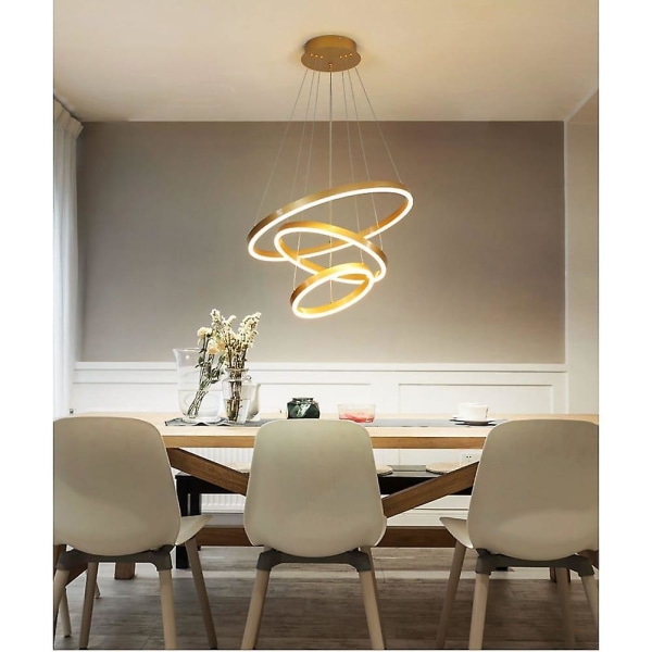 3-ympyrä led-riippuvalaisin Nordic Design kultainen valo