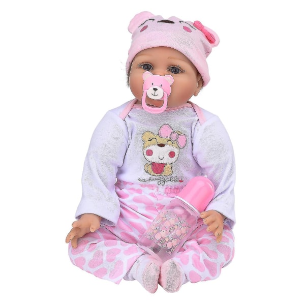 Naturtrogna Reborn Baby Dolls - 55 cm Realistiska nyfödda Baby Dolls Helkropps Silikon Baby Girl