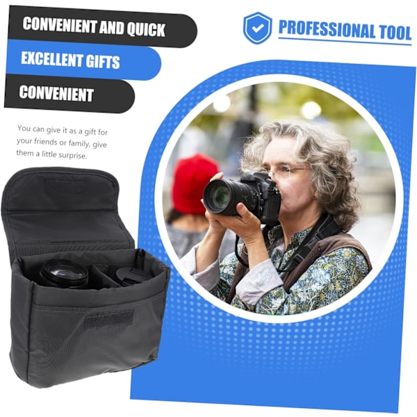 Kameraveske for ryggsekk, objektivetui, avtakbar skillevegg, rosa, DSLR/SLR-kompatibel