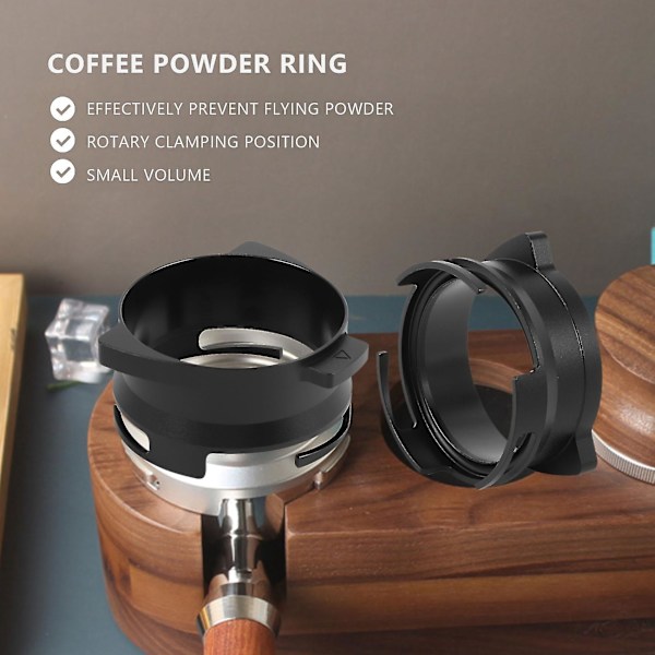 54mm Espresso Doseringstragt Kaffe Dosering Ring Roterbar Sløjfe Til 8 Serie Kaffe Maskiner (sort)