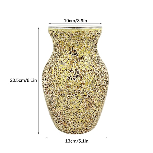 Dekorativ Shine Vas Handgjord Mosaik Sprickglas