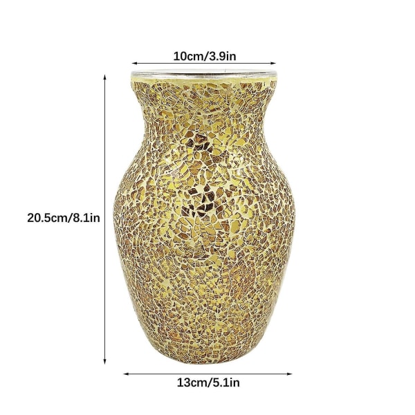 Dekorativ Shine Vase Håndlaget Mosaic Crackle Glass