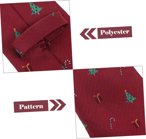 Juletræsslips til mænd, polyester slips med julemotiv til julefrokoster og festlige lejligheder
