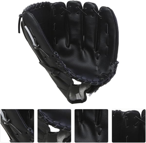 PU 9,5-tums basebollhandske för, förtjockad lättvikts softboll infield pitcher-handske