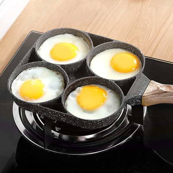 Multi Egg Frying Pan 4 pyöreäreikäinen alumiininen paistinpannu