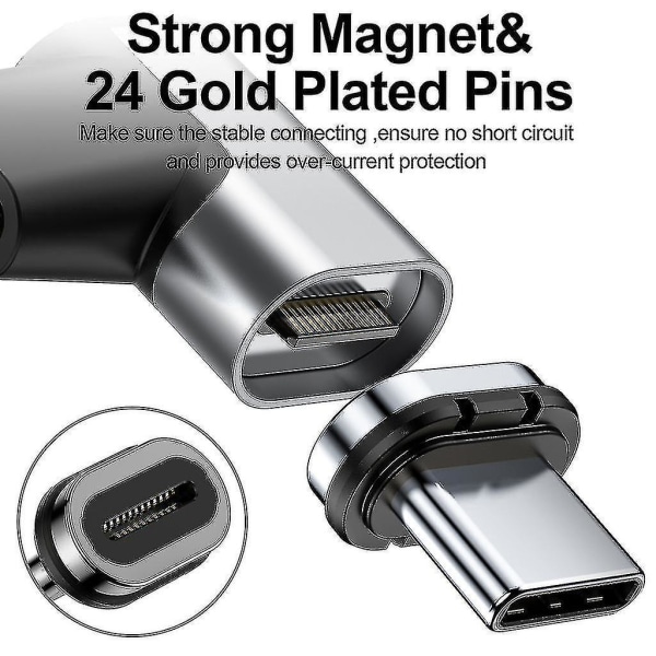 Metallinen 24-nastainen magneettinen USB Type C -sovitin
