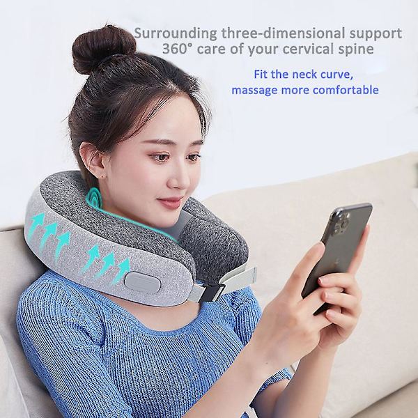Trådlös Luft Bärbar Maskin Uppblåsbar Pneumatisk Wrap Massager Axlar Ben Luft Hals Cervikal Massager