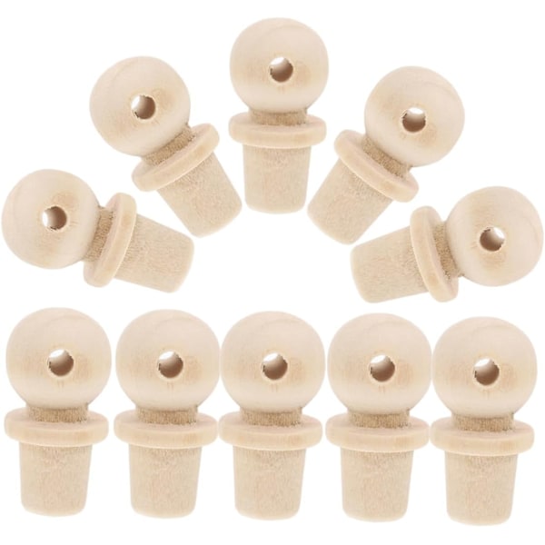 Set med 10 Träknoppar Gourd Design Flaskproppar Mini Korkar för Hantverk Dekorativa Träknoppar
