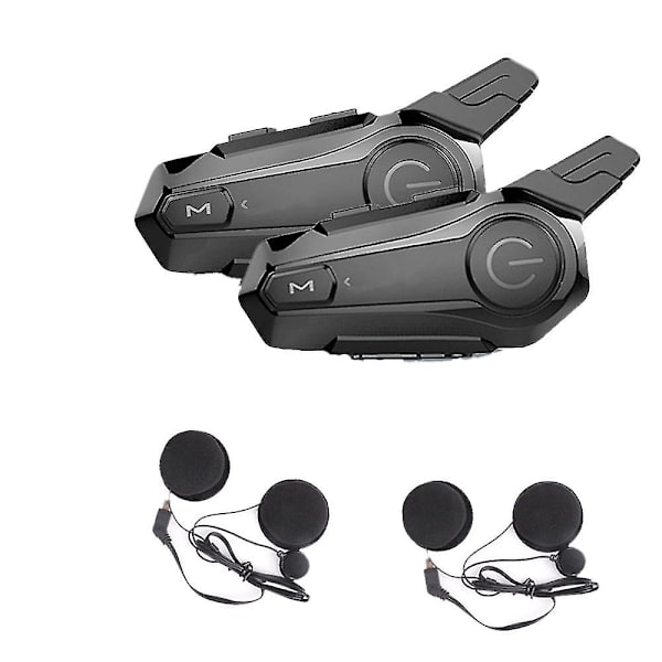 2 st Bluetooth Intercom Motorcykel Fullhjälm Bluetooth Headset För 2 Åkare Intercomunicador Trådlös