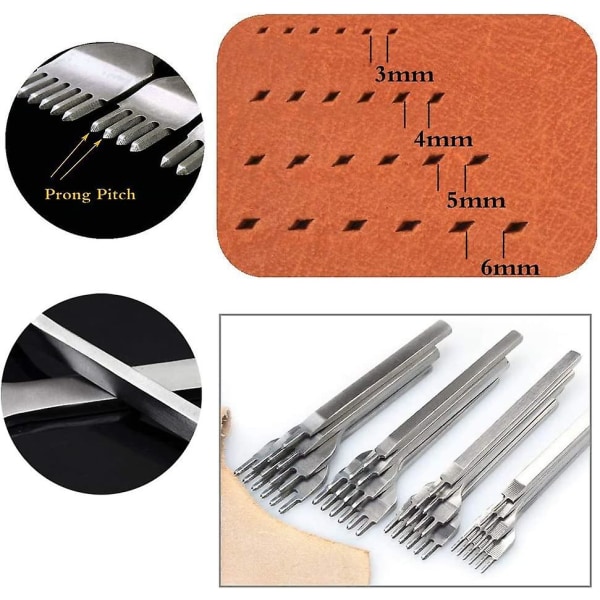 1/2/4/6 pind metal hulværktøj til håndværk og syning (4 mm)