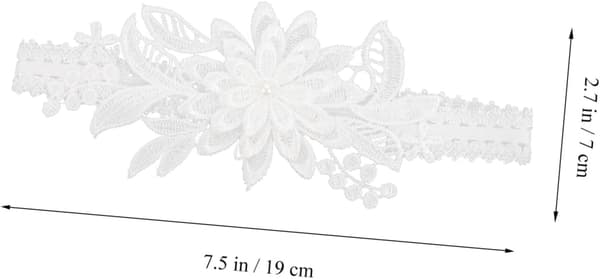 1 par brudelace-strømpebånd perle elastisk stræk bryllupsblonde benbånd blomsterstrømpebånd