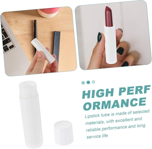 50 stk. hvide tomme læbestiftrør bærbare læbeglasbeholdere 5g DIY læbepomadeopbevaring til rejser og makeup