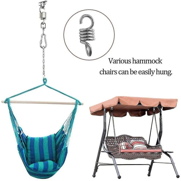 2 st Hammockfjädrar Galvaniserad Stål Upphängningskrok