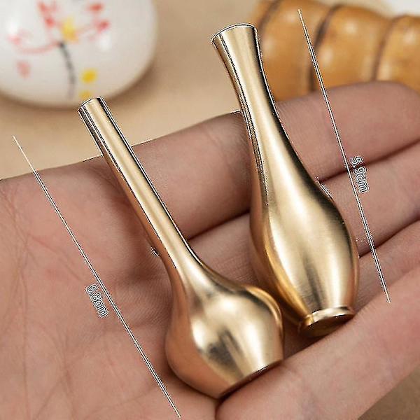 Mini Vas i Ren Koppar, Guld Dekor, Vardagsrum, Antik Vas, Unik Blomvas - yuhao SIZE 1