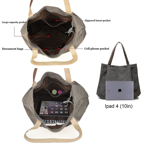 Canvas Tote Bag for Kvinner