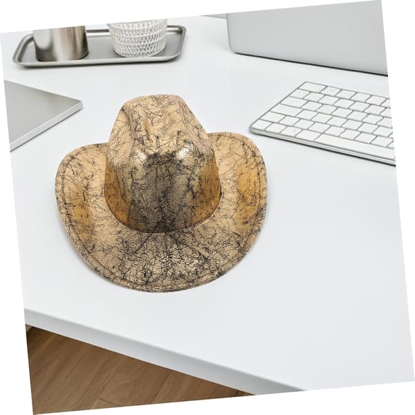 Håndlaget teksturert cowboyhatt med bred brem for solbeskyttelse, rustikk westernstil