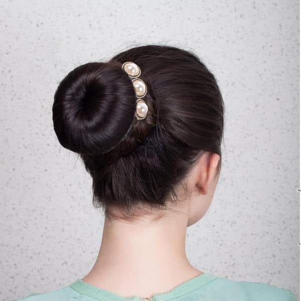 4 stk. elegant perlekugle-hårbånd til hårknold-styling, pigehårtilbehør