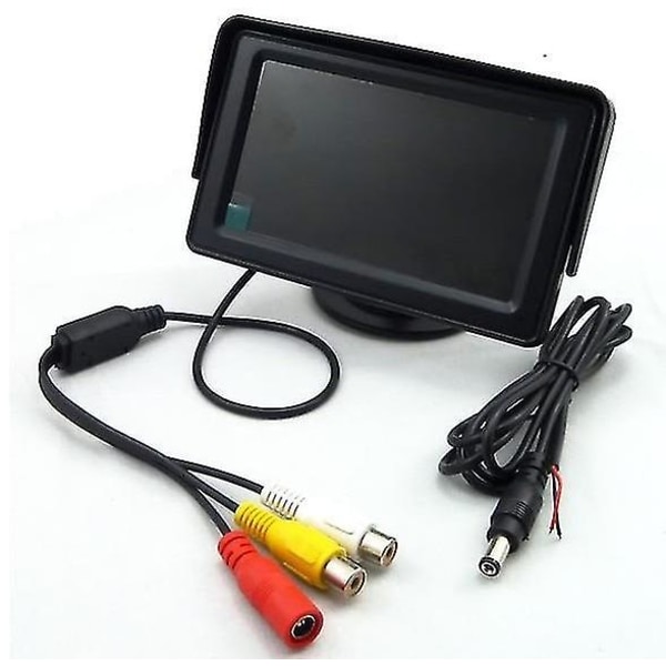 Trådløs 4,3" TFT LCD bilskærm til bakkamera