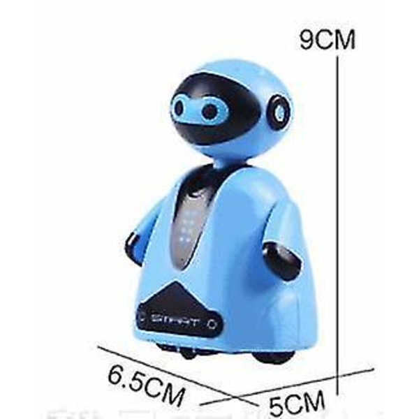 Induktiv Elektrisk Robot med LED-ljus, Spårfordon för Barn | RC-Robot (Blå)