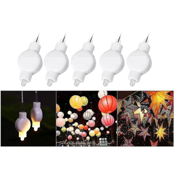 Mini Henge Lantern Lys LED Varmt Hvit For Papirlanterner Ballonger Vanntette Batteridrevet