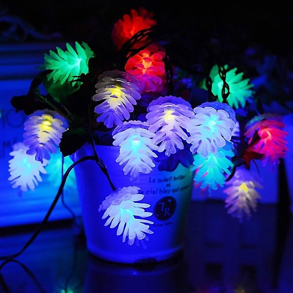 Solcellslampa för utomhus 6m 30leds Tallkotte Vattentät Fairy