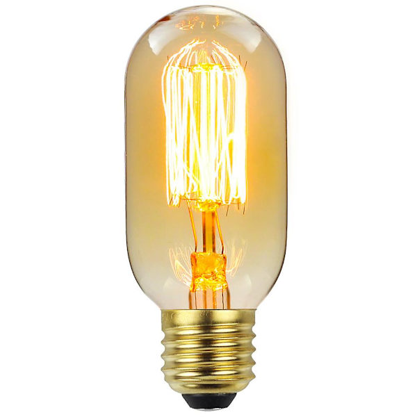 4 stk. T45 220v 40w Lampe Antik Retro Lyspære (Guld Top Og Bund)