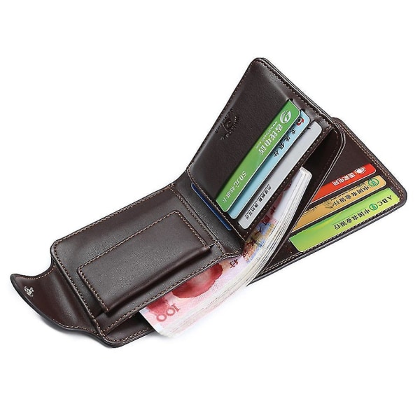 European American Men Short Pu Leather Wallet
