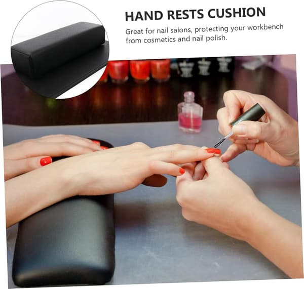 2 stk. Manicure Håndpude PU Læderpude Lang Rektangulær Form Tekstur Vaskbar Håndstøttepude