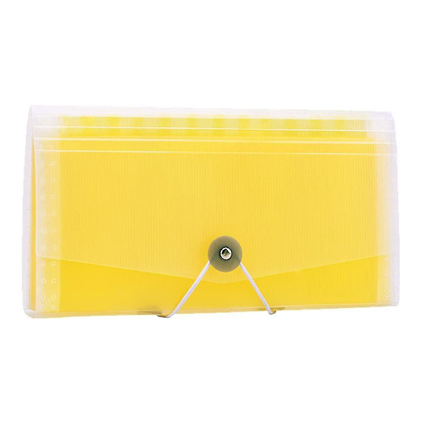 Enkel Utvidgbar Accordion-mapp med Flera Fack, Klar, Utvidgbara Sidor Yellow