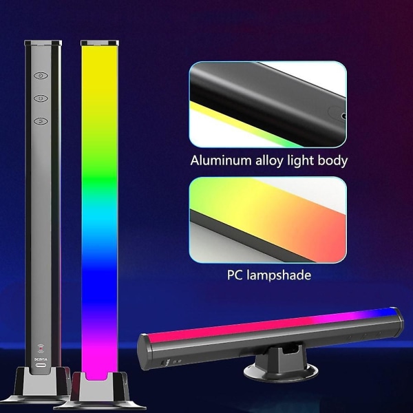 2 stk. App Smart LED Lysbjælke RGB Musik Synkronisering TV Spilrum