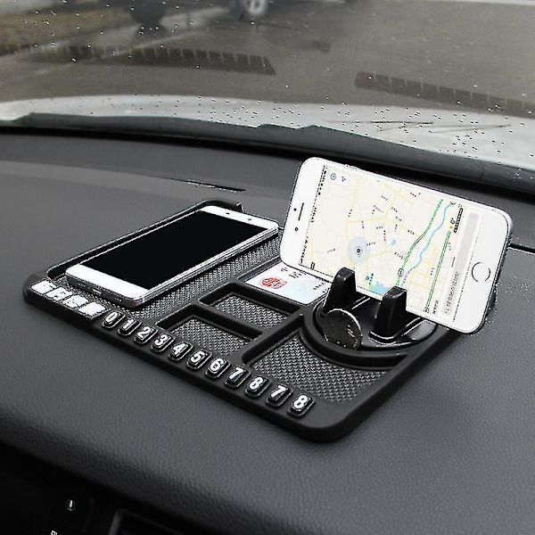 Sklisikker Matte for Bilens Dashbord, Holder for GPS og Mobiltelefon