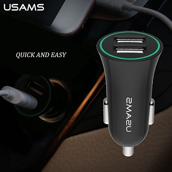 Usams Us-cc013 Liten Horn 2.1a Dobbel USB-porter Billader
